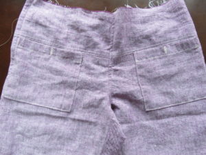 紫綿麻パンツ